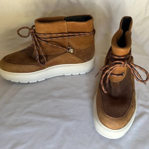 GEOX AMPHIBIOX D KAULA B ABX B Tan Waterproof Suede SNOW BOOTS Size 7 - Picture 1 of 6